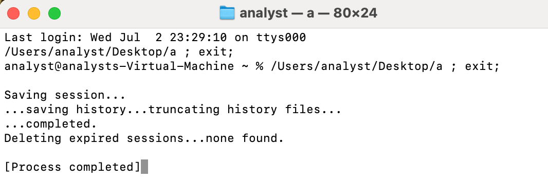 Evidence of shell command history being suppressed after exploitation