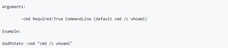 GodPotato executing a command with SYSTEM-level privileges