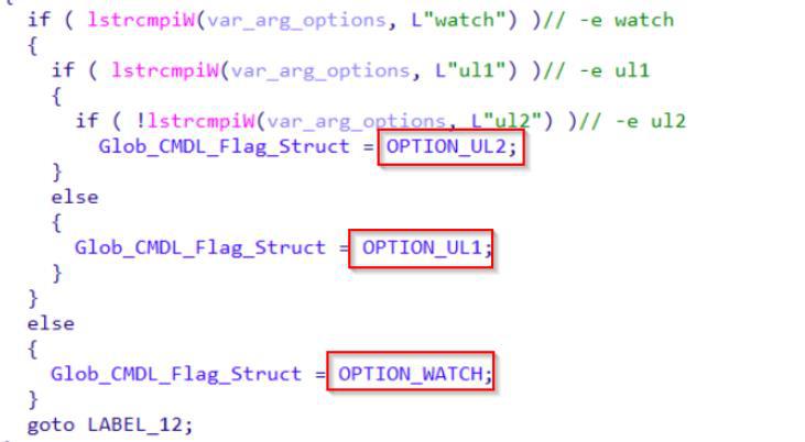The CMD_Flag enum applied in IDA, showing named flags instead of raw values