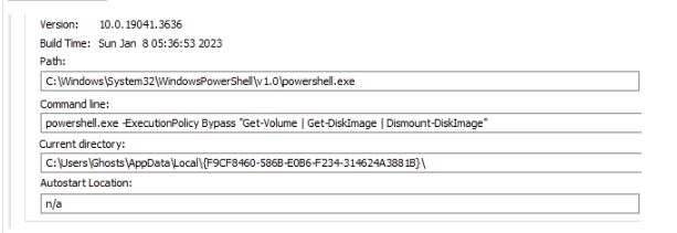 Third PowerShell command in the ransomware sequence